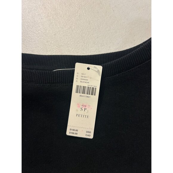 Free People Black Pullover With Sheer Ruffle Hem & Crochet Details Small Petite - Picture 10 of 10